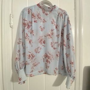Light blue floral blouse